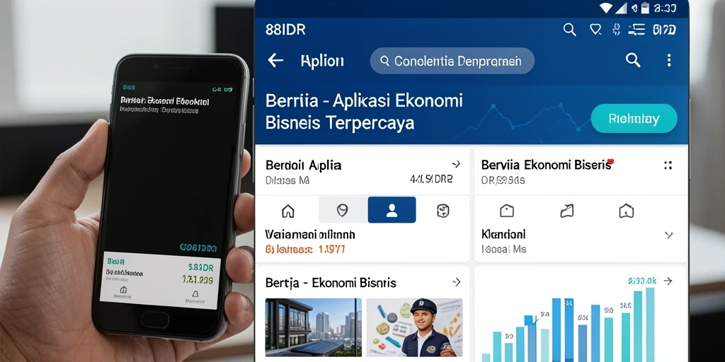 Tampilan antarmuka aplikasi 88IDR dengan berita ekonomi terkini.