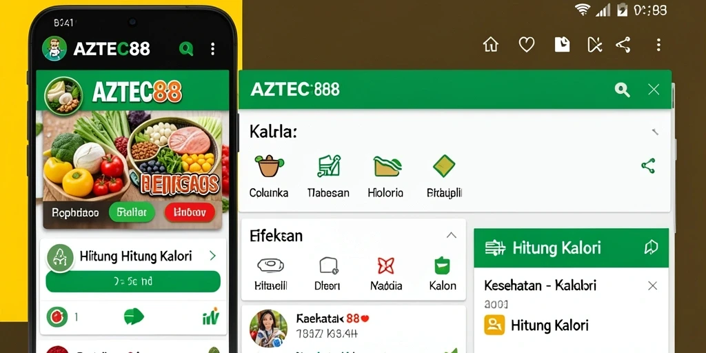 Tampilan antarmuka AZTEC88 untuk menghitung kalori yang mudah digunakan.
