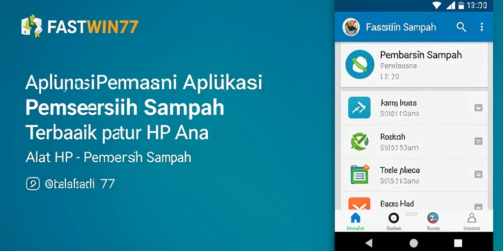 Tampilan antarmuka FASTWIN77 dengan fitur Pembersih Sampah yang efisien.