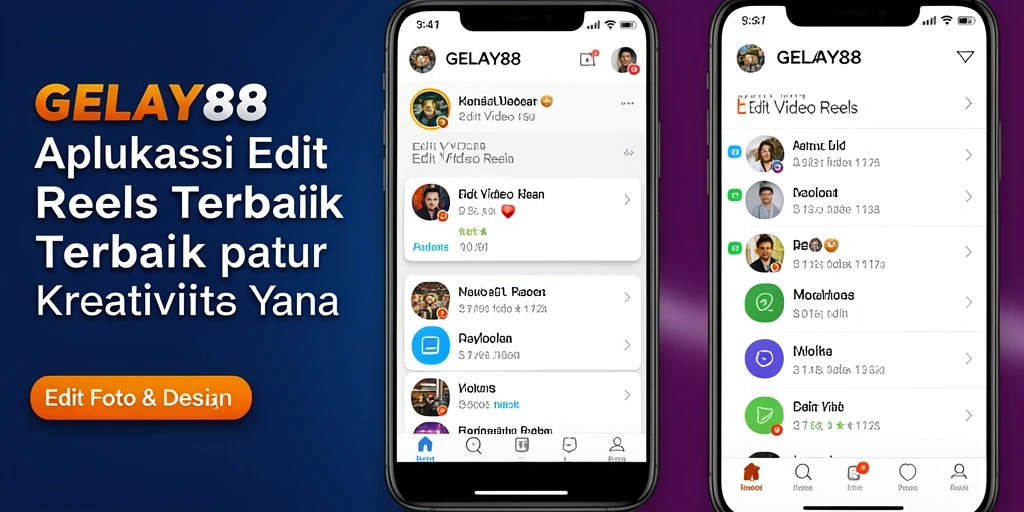 Antarmuka aplikasi GELAY88 yang intuitif dan efisien untuk Edit Video Reels.