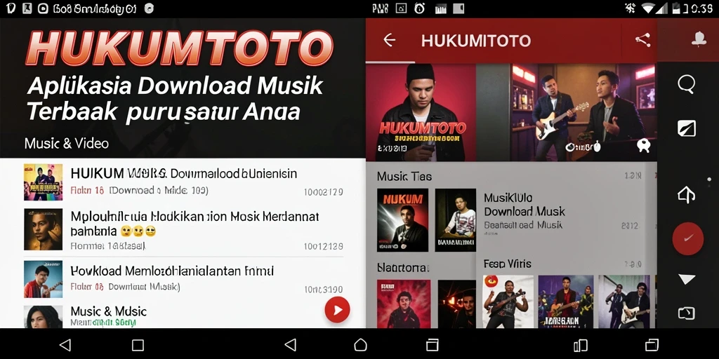 Antarmuka HUKUMTOTO untuk Download Musik yang intuitif.