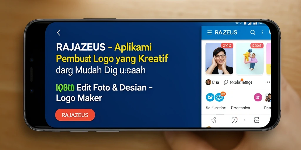 Tampilan antarmuka RAJAZEUS yang intuitif untuk pembuatan logo.