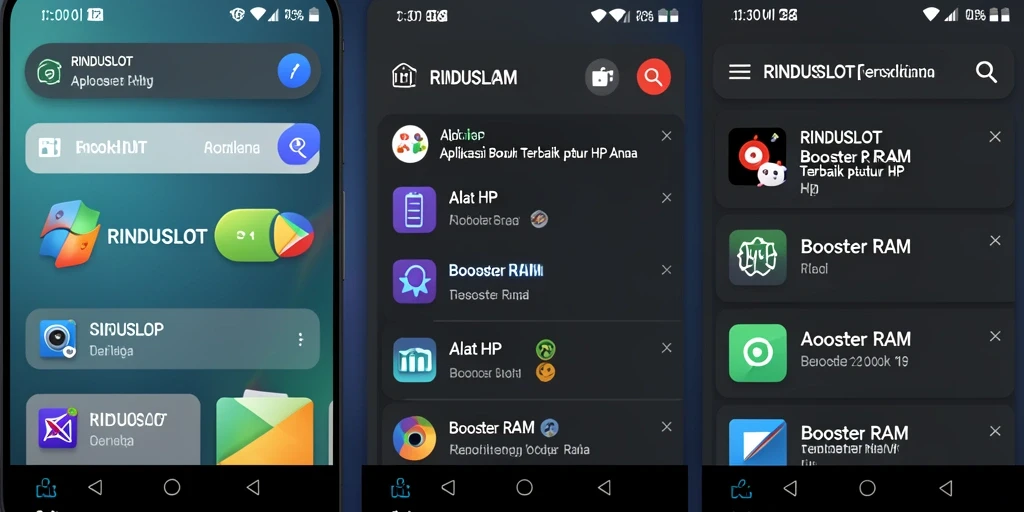 Tampilan antarmuka RINDUSLOT yang user-friendly untuk pembersihan RAM.