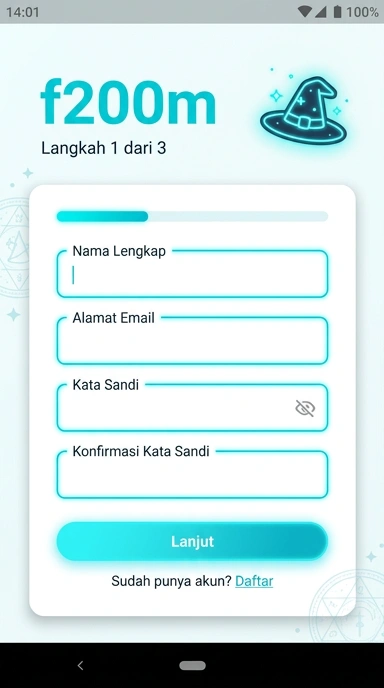 Registrasi Akun Baru f200m untuk Pengguna Indonesia